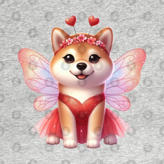 Valentine Fairy Shiba Dog by Chromatic Fusion Studio